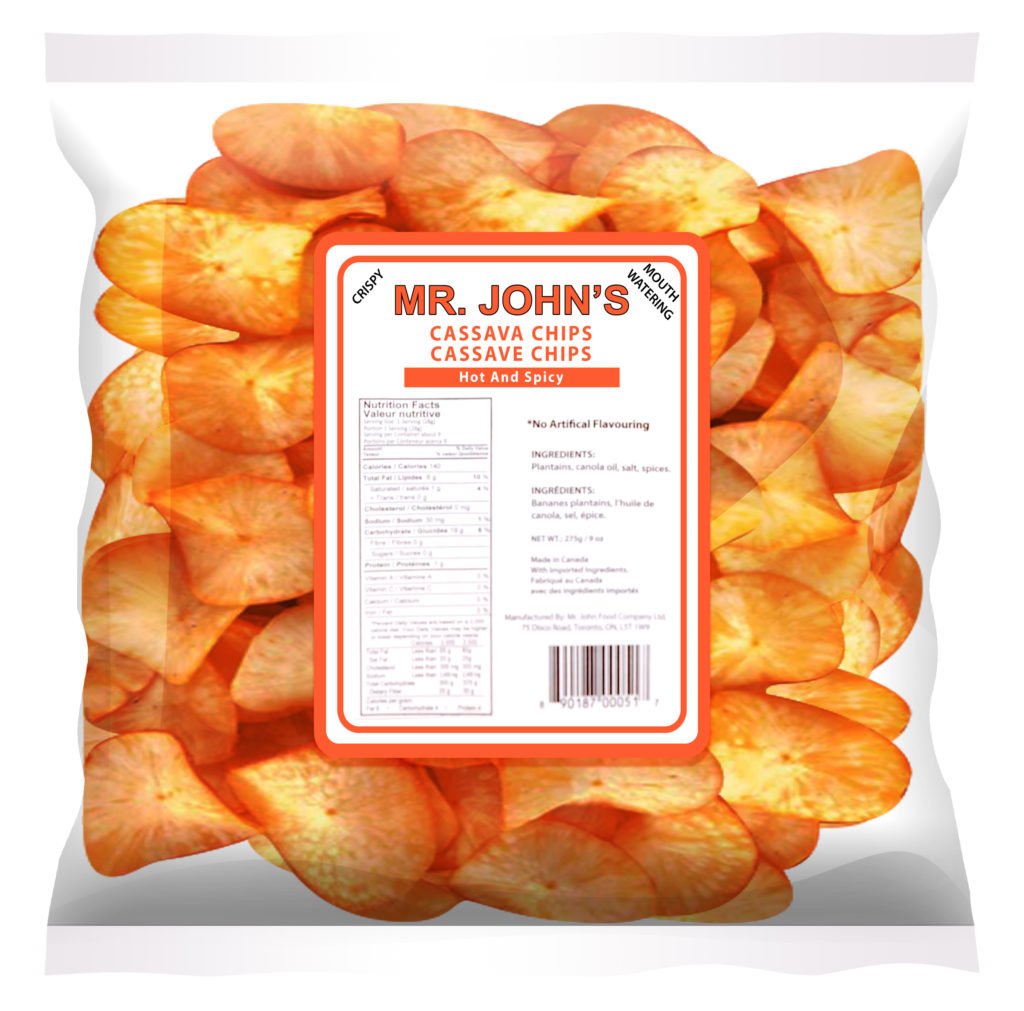 MR JOHN S Spicy Cassava Chips MR JOHN S FOOD PLANTAIN CASSAVA CHIPS